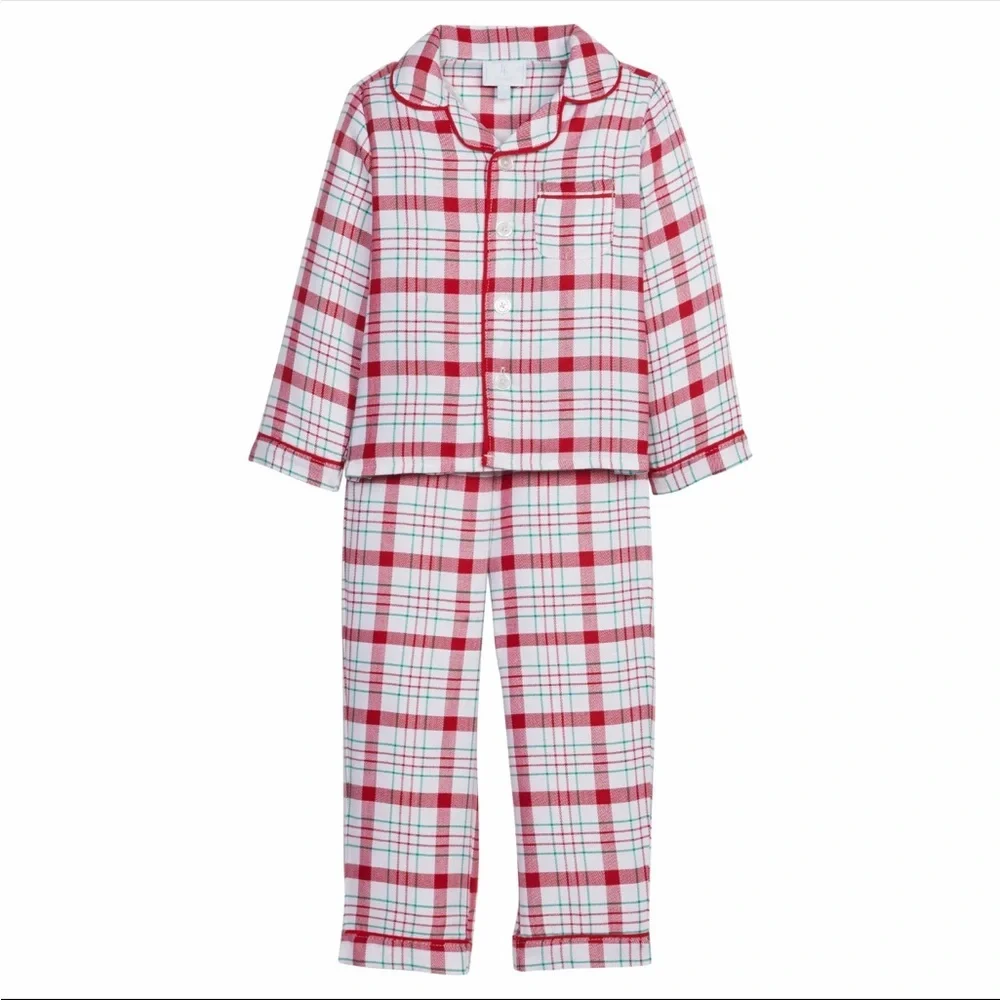 Little English Kids Red Plaid Pajamas